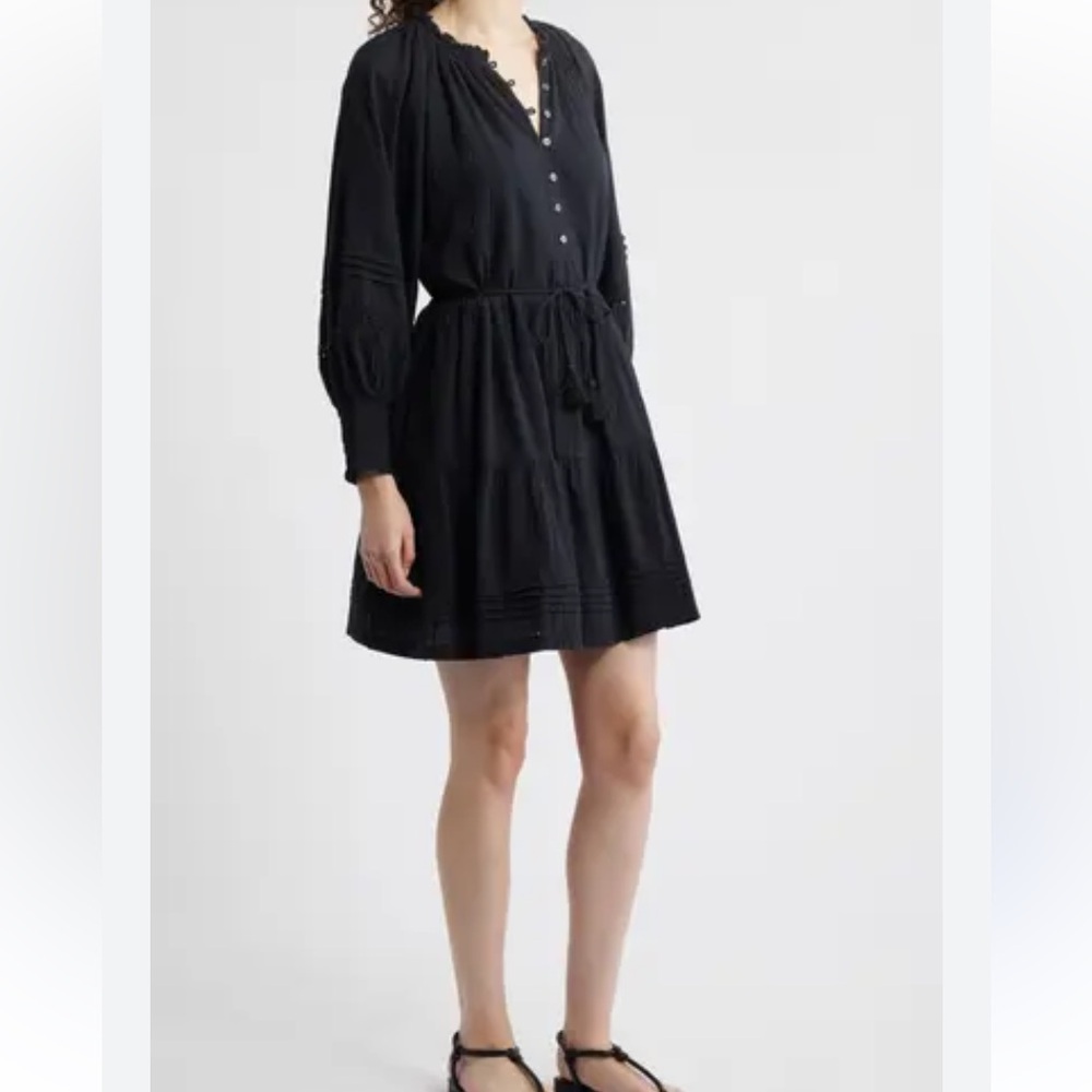 Cleobella Meadow Long Sleeve Cotton Seersucker Minidress